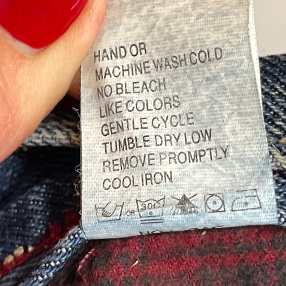 Woolrich Red Flannel Lined BLUE JEANS 36/34 MENS Denim Relaxed Fit Outdoor WORK - Picture 6 of 16